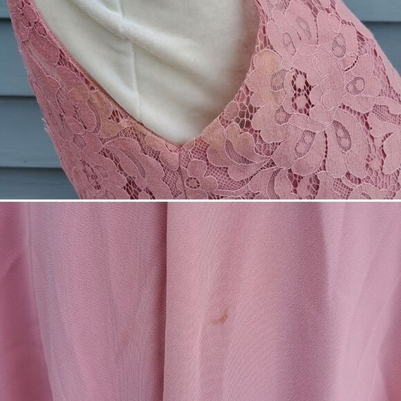 Christina Wu 22813 Blush Pink Lace Chiffon Bridesmaid Prom Formal Maxi Gown 4 - Picture 5 of 9